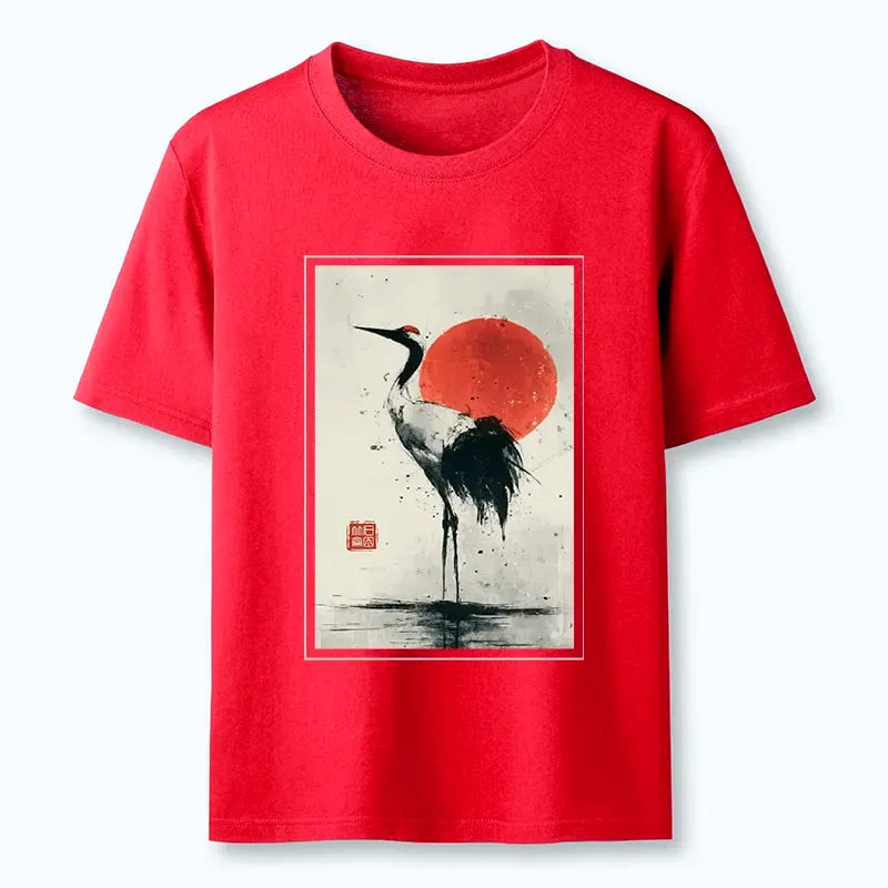 Kyoto-Lion Retro Japanese Red-crowned Crane Classic T-Shirt