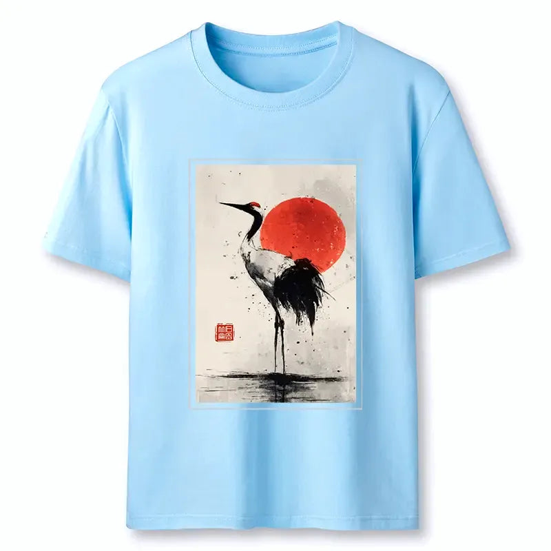 Kyoto-Lion Retro Japanese Red-crowned Crane Classic T-Shirt