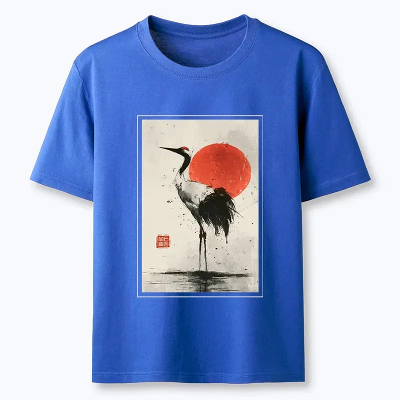 Japanese Red-crowned Crane T-Shirt Free Shipping