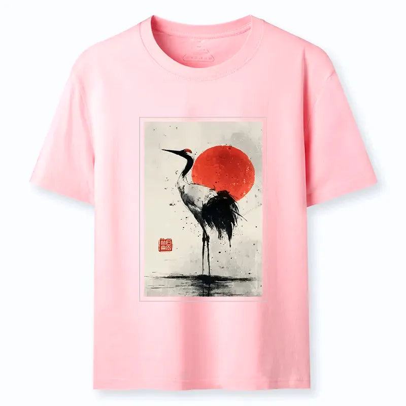 Kyoto-Lion Retro Japanese Red-crowned Crane Classic T-Shirt