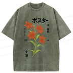 Kyoto-Lion Japanese Lily Washed T-Shirt