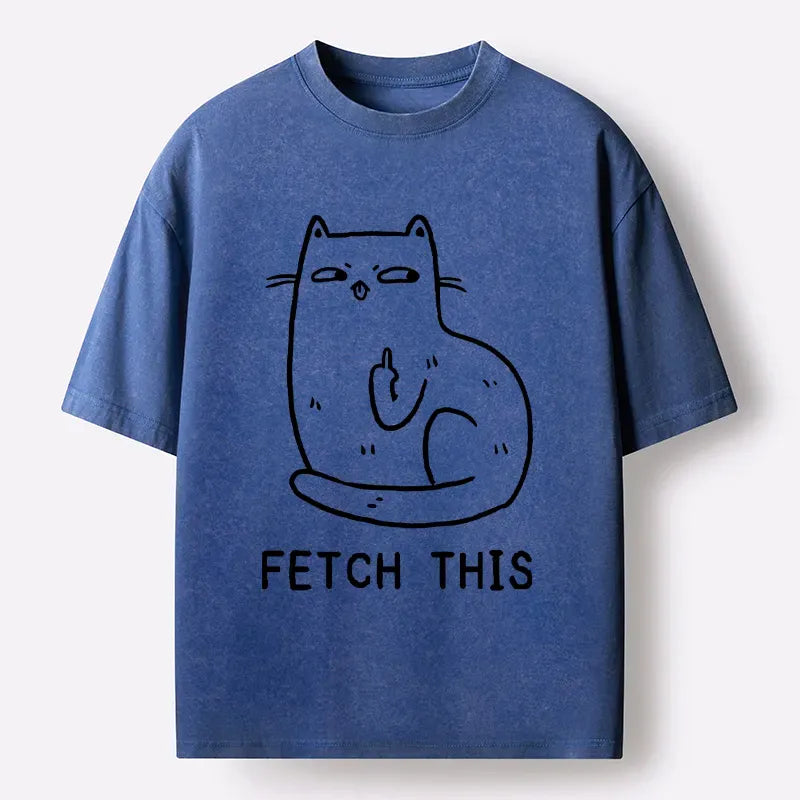 Kyoto-Lion Cat Fetch This Washed T-Shirt