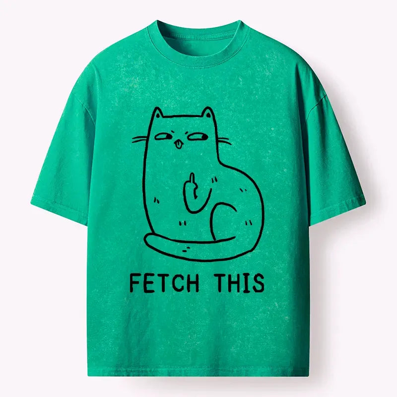 Kyoto-Lion Cat Fetch This Washed T-Shirt
