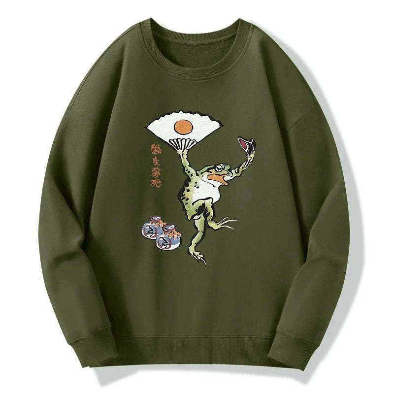 Kyoto Lion Dancing Frog Japanese Sweatshirt
