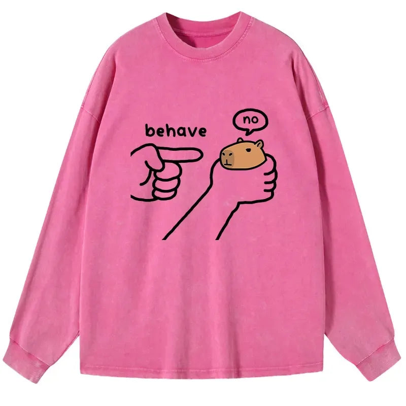 Japanese Capybara Washed Long Sleeve Tee