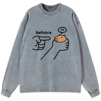 Kyoto-Lion Dishonest Capybara Washed Long Sleeve T-Shirt