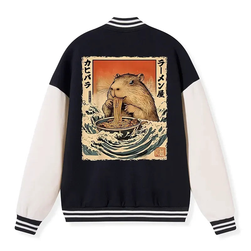 kyoto lion hamster ramen varsity jacket