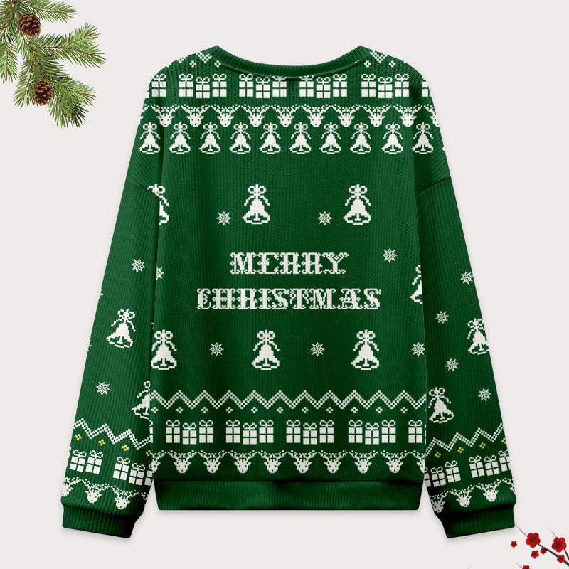 Kyoto-Lion Frog Wearing Santa Hat Green Christmas Ugly Sweatshirt
