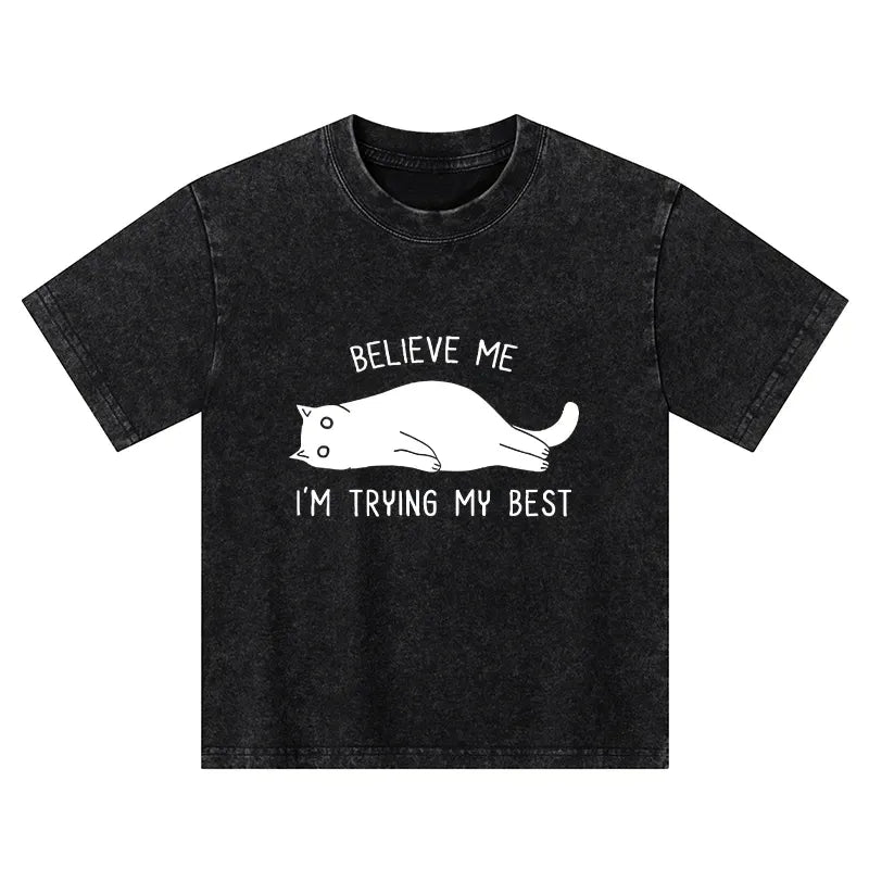 Kyoto-Lion kids washed t-shirt for daily wear