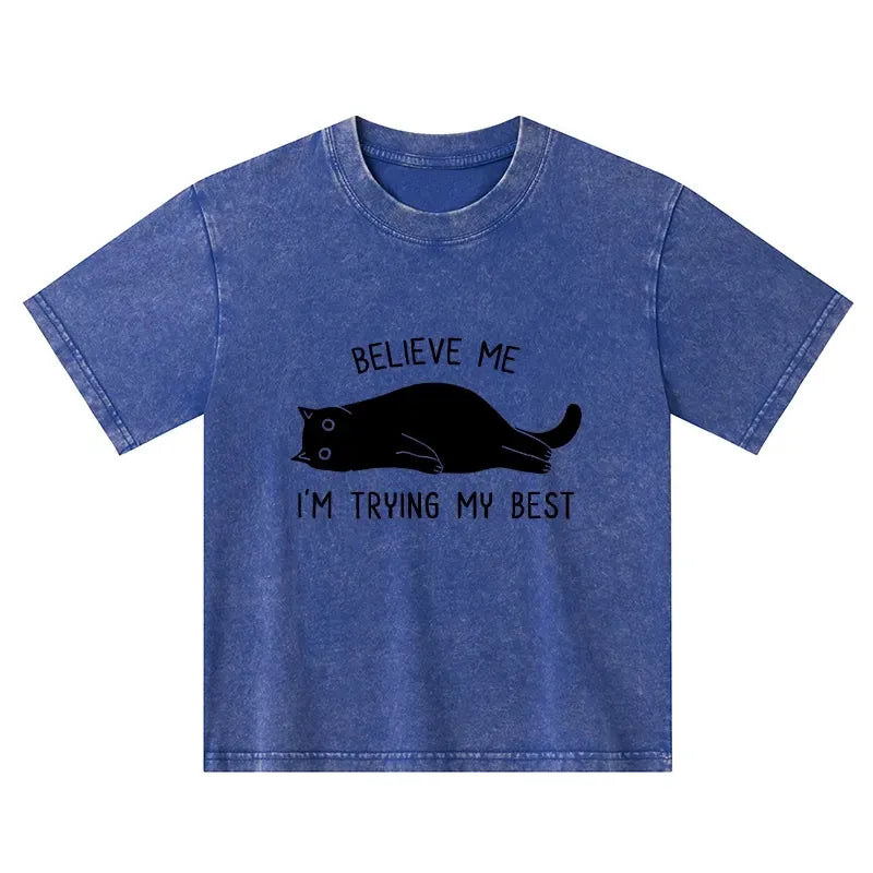 Kyoto-Lion When Life Is Hard Nap First Kids Washed T-Shirt
