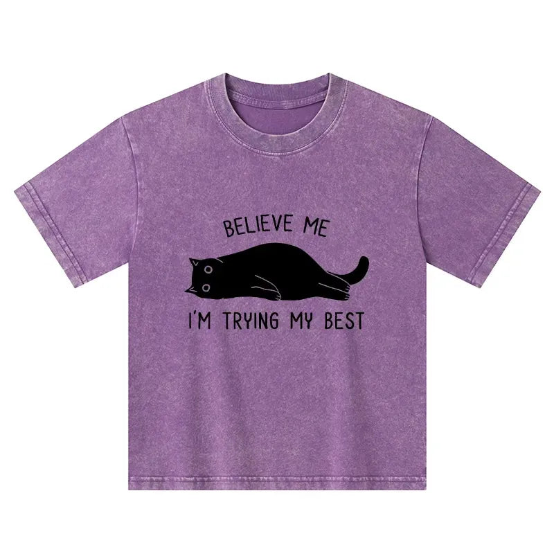 Kyoto-Lion When Life Is Hard Nap First Kids Washed T-Shirt
