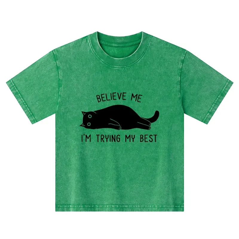 Kyoto-Lion When Life Is Hard Nap First Kids Washed T-Shirt