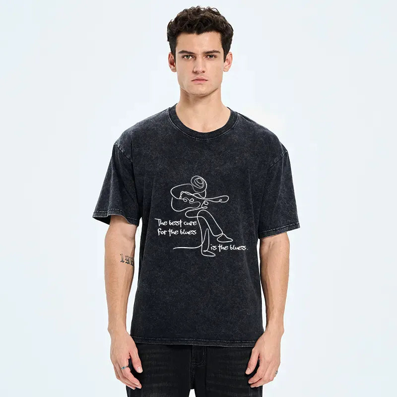 Simple Line Guitar Tee for Gift Idea