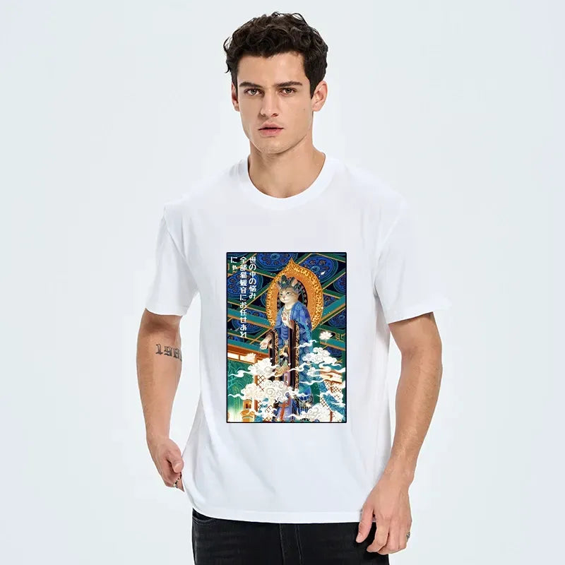 Japanese Cat Buddha Classic T-Shirt