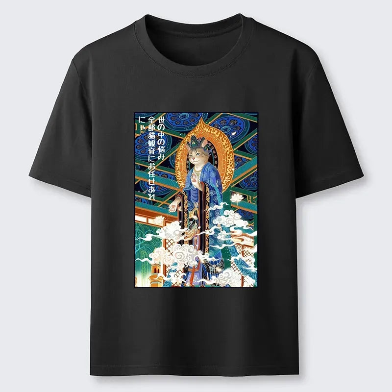 Kyoto Lion Cat Buddha Streetwear Top
