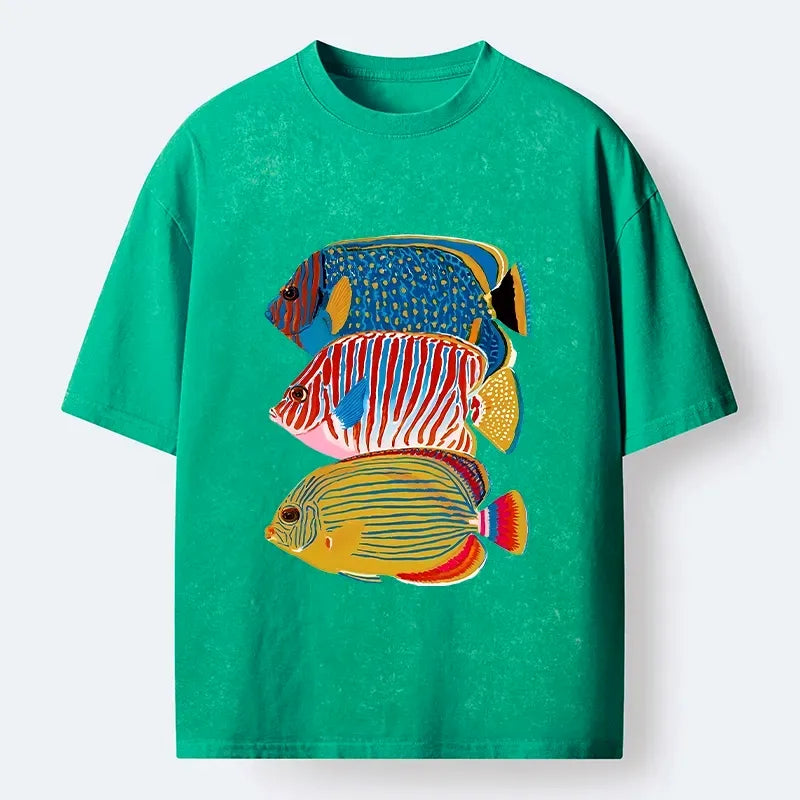 Unisex Cotton Ocean Fish T-Shirt on Sale