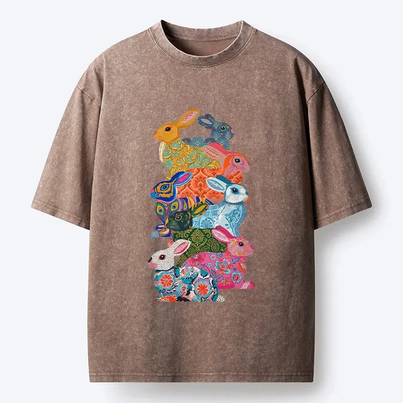 Japanese Easter Bunny Washed T-Shirt
