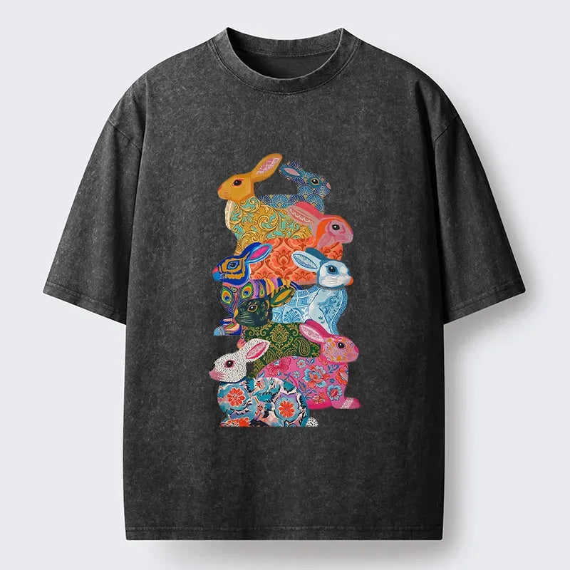 Japanese Easter Bunny Washed T-Shirt