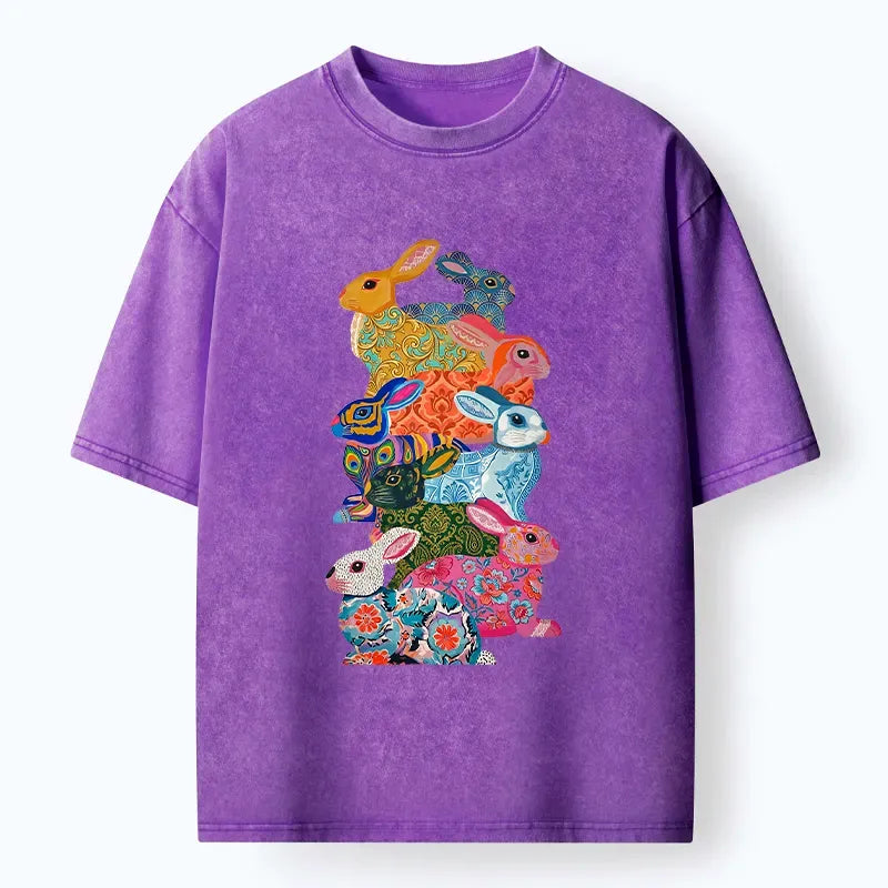 Kyoto-Lion Easter Bunnys Washed T-Shirt