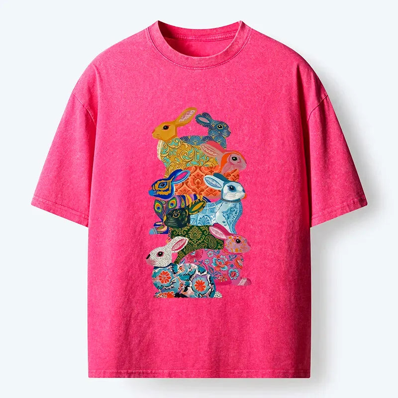 Japanese Easter Bunny Washed T-Shirt