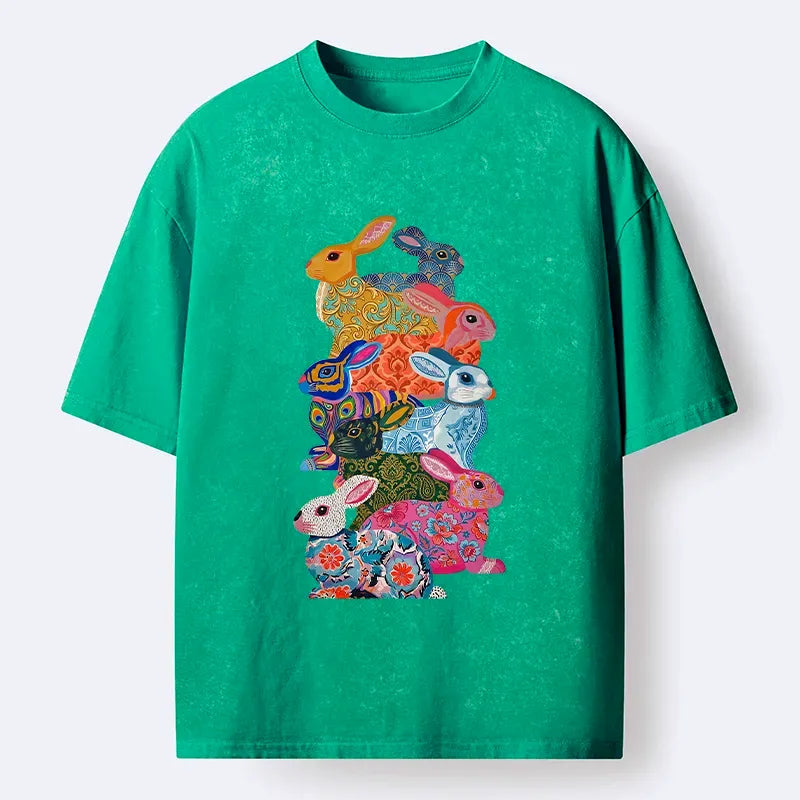 Japanese Easter Bunny Washed T-Shirt