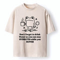 Kyoto-Lion Frog Says Drink Water Washed T-Shirt