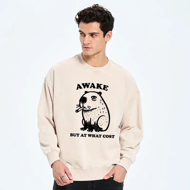 Kyoto-Lion Smoking Capybara Washed Sweatshirt