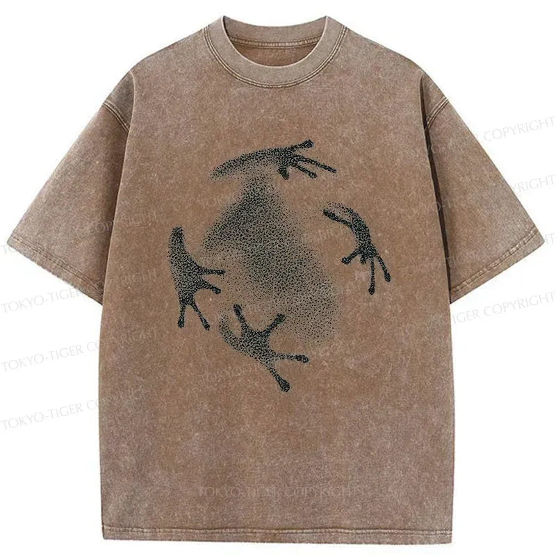 Kyoto-Lion Ink Painting Of Frog Washed T-Shirt