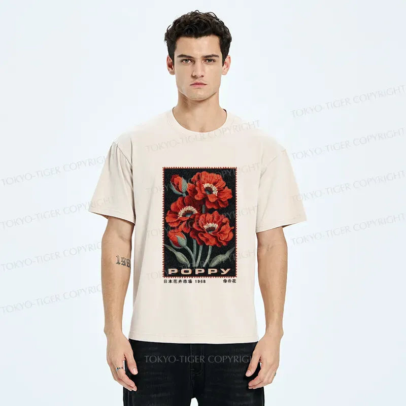 Japanese vintage poppy t-shirt