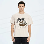 Kyoto-Lion Coffee Pot Skeleton With Waves Washed T-Shirt