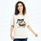 Kyoto-Lion Coffee Pot Skeleton With Waves Washed T-Shirt