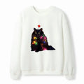 Kyoto-Lion Christmas Lights Cat Waffle Sweatshirt