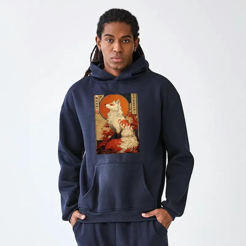 Japanese Nine Tails Fox Hoodie for Daily Wear