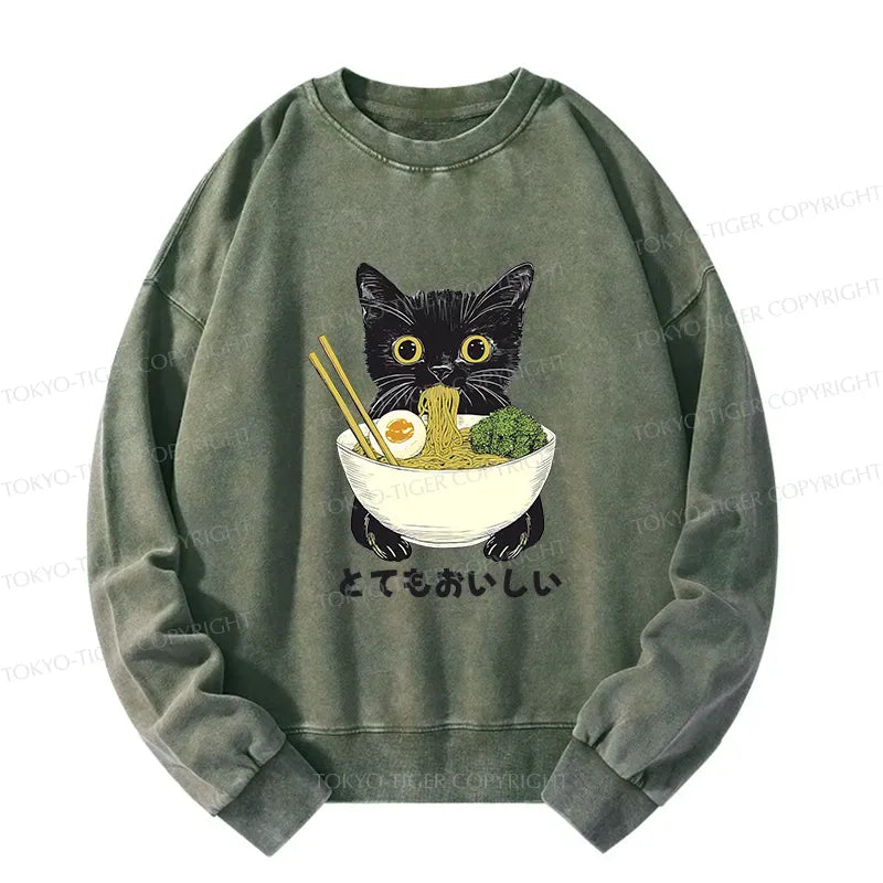 Vintage Japanese Cat Sweatshirt on Sale