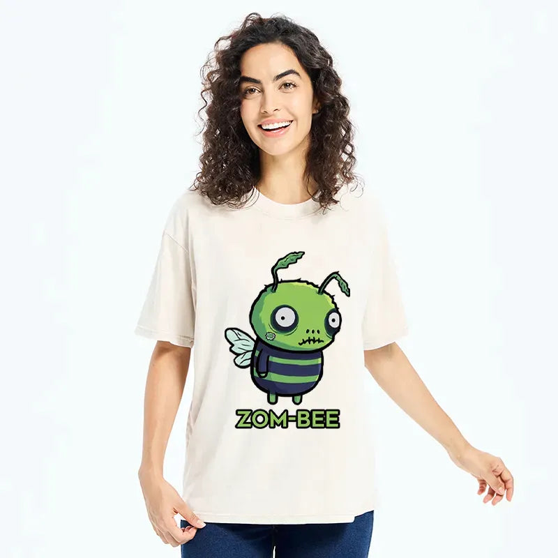 Kyoto-Lion Funny Zom-Bee Washed T-Shirt
