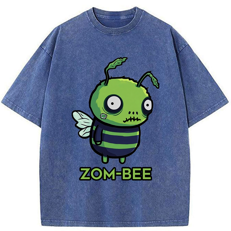 Kyoto-Lion Funny Zom-Bee Washed T-Shirt