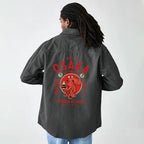 Kyoto-Lion Drunken Octopus Japan Men's Corduroy Work Jacket