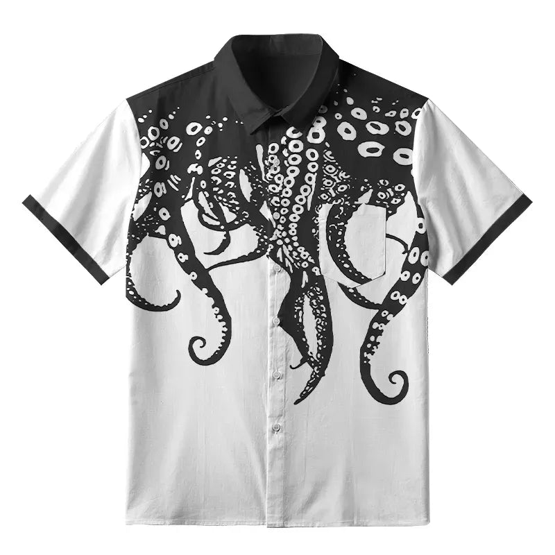 Kyoto-Lion Octopus Tentacles Japan Button-up Shirt