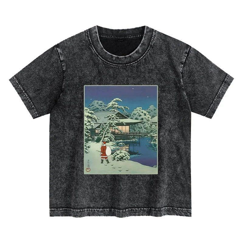 Japanese Ukiyoe Santa Claus Kids T-Shirt