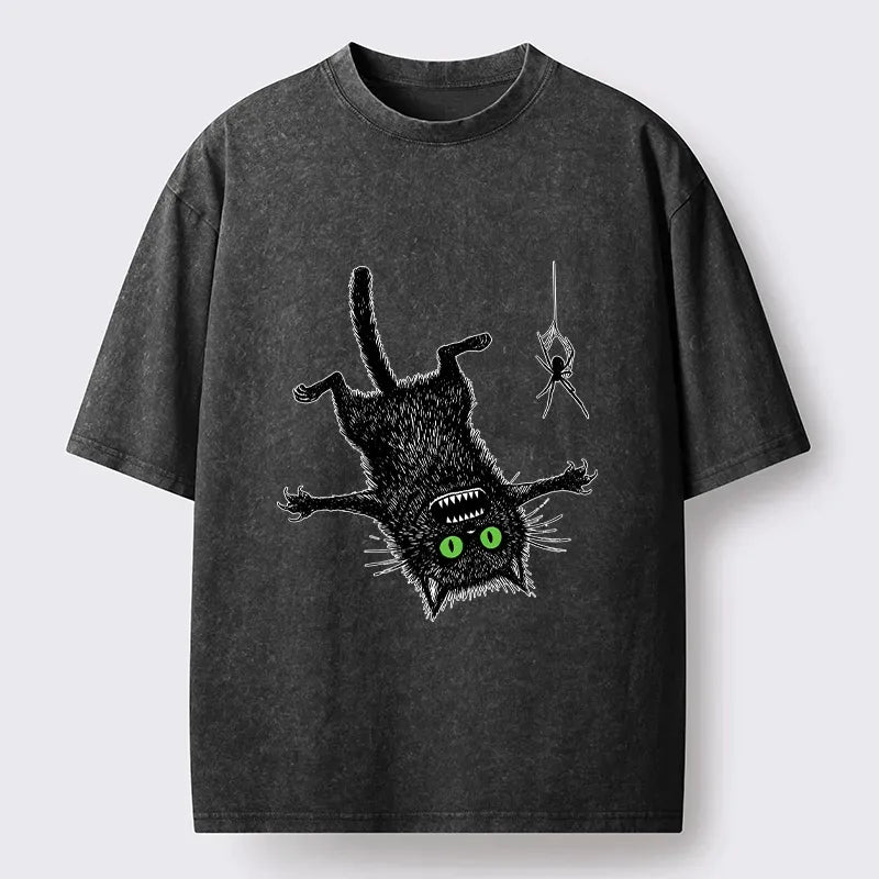 Japanese cat vs spider prank t-shirt