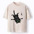 Kyoto-Lion Scared Cat Vs Spider Prank Washed T-Shirt