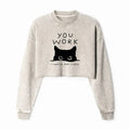 Kyoto-Lion A Cat That Spies Washed Crop Sweatshirt