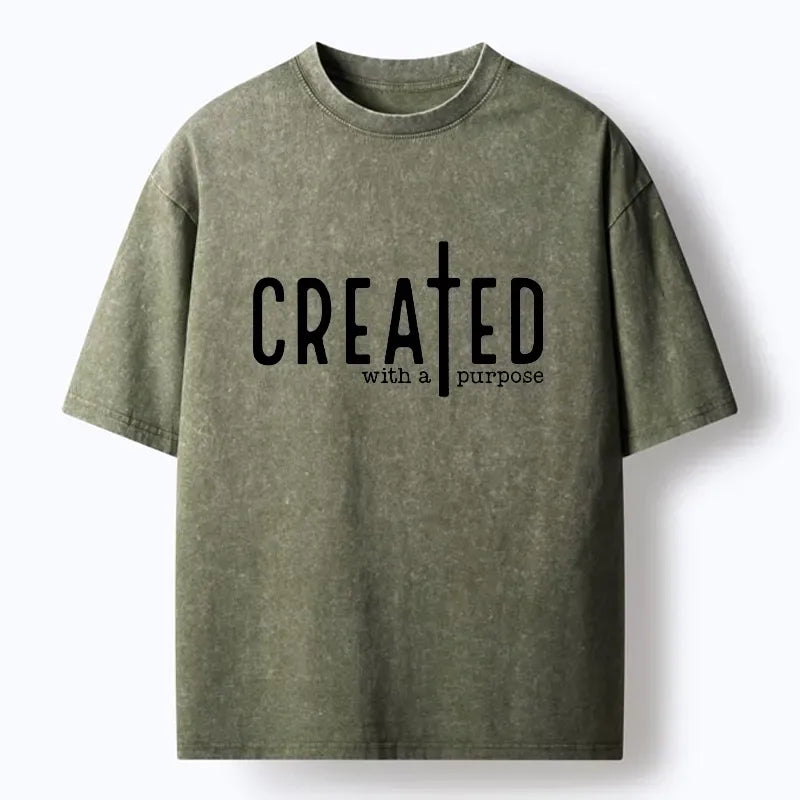 Kyoto-Lion Created To Have A Meaning Washed T-Shirt
