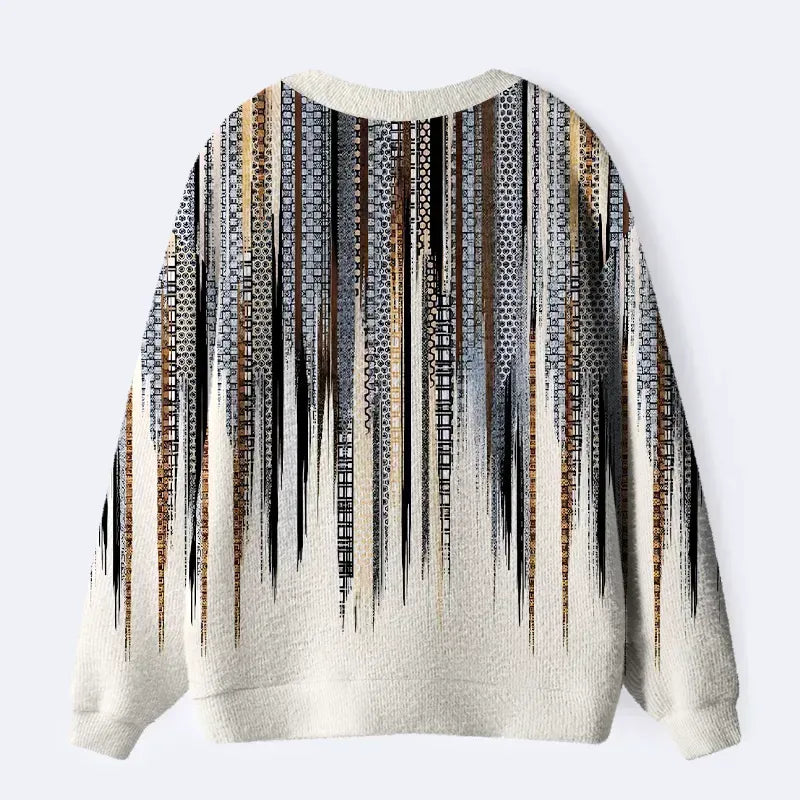 Kyoto-Lion Japanese Pattern Ugly Cardigan Sweater