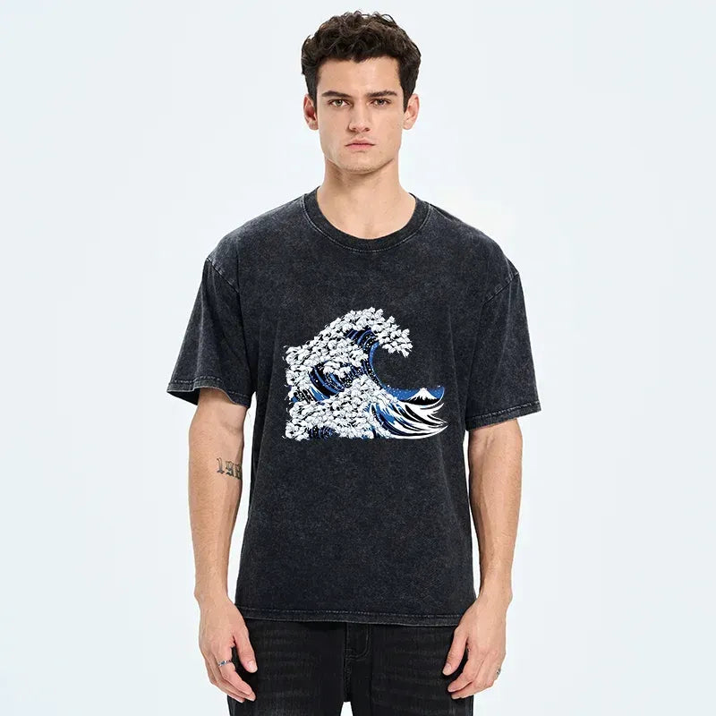 ukiyo-e cat t-shirt free shipping