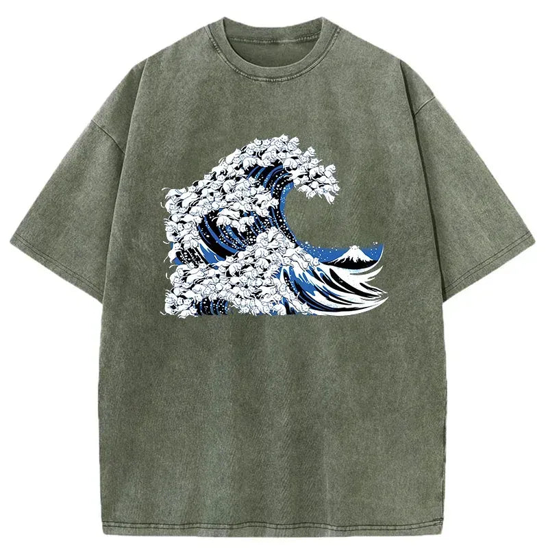ukiyo-e cat t-shirt free shipping