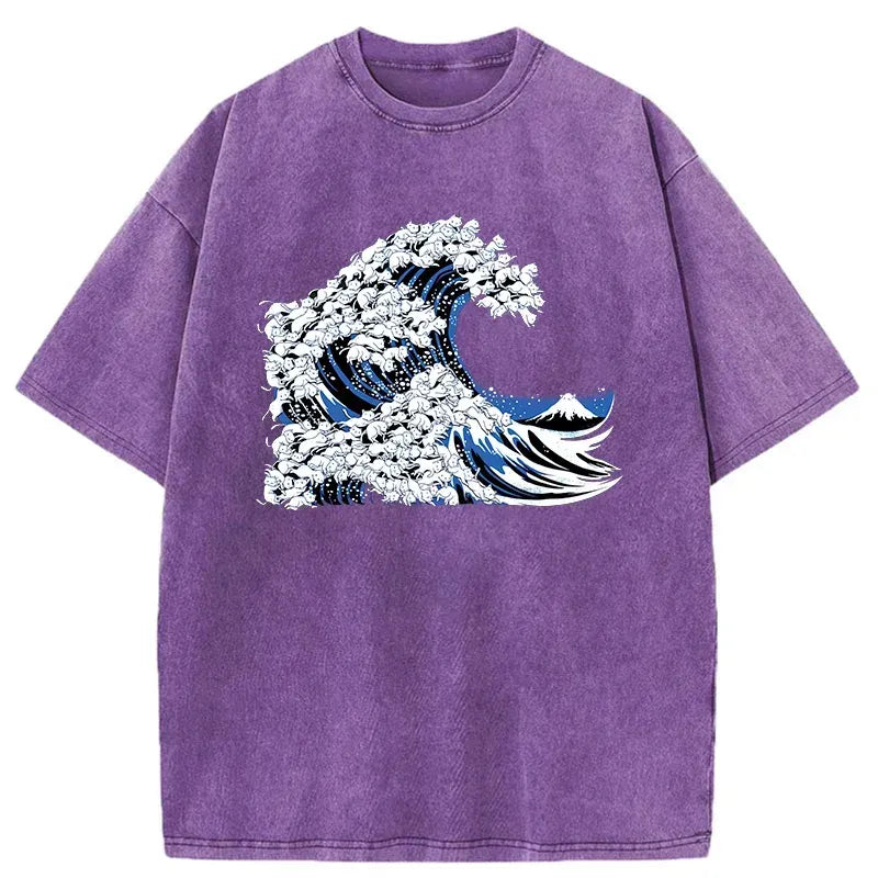ukiyo-e cat t-shirt free shipping