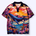 Kyoto lion whale shirt for summer vacation