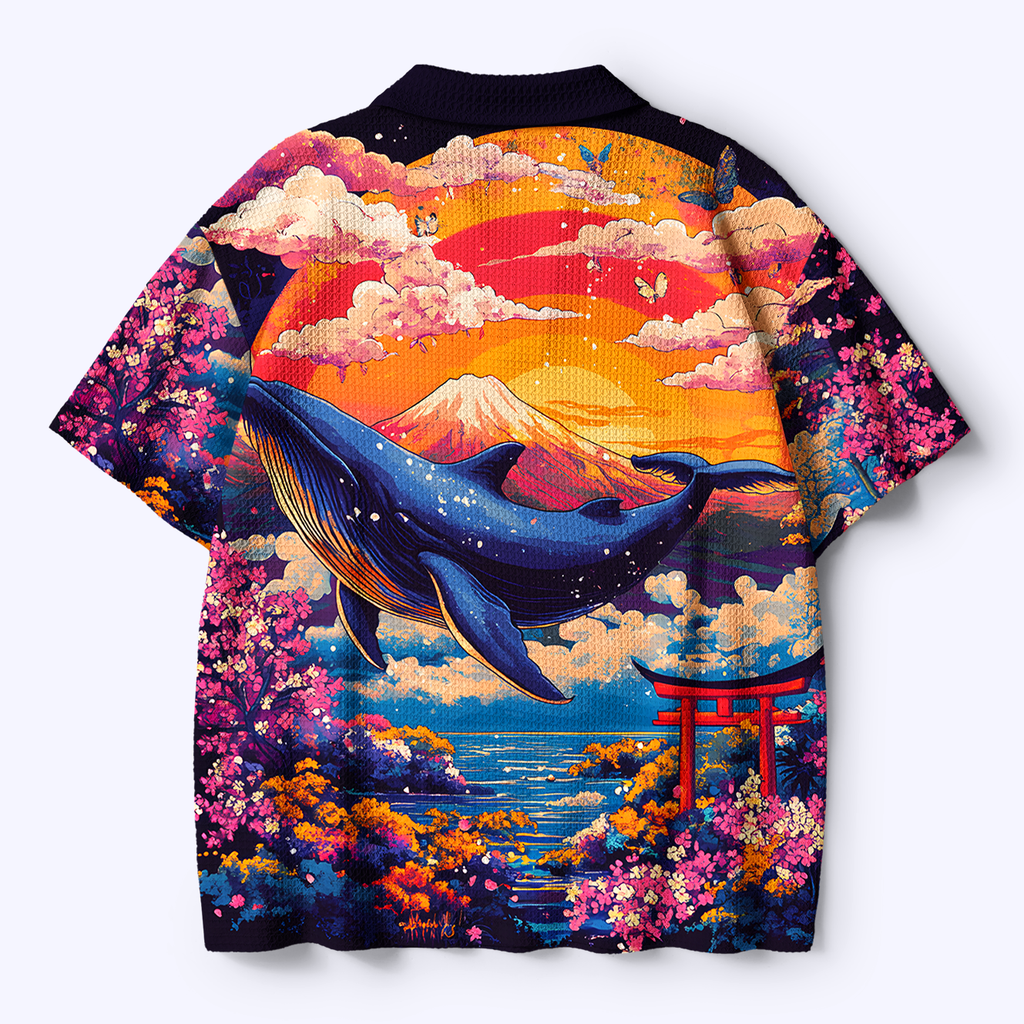 Kyoto lion whale shirt for summer vacation