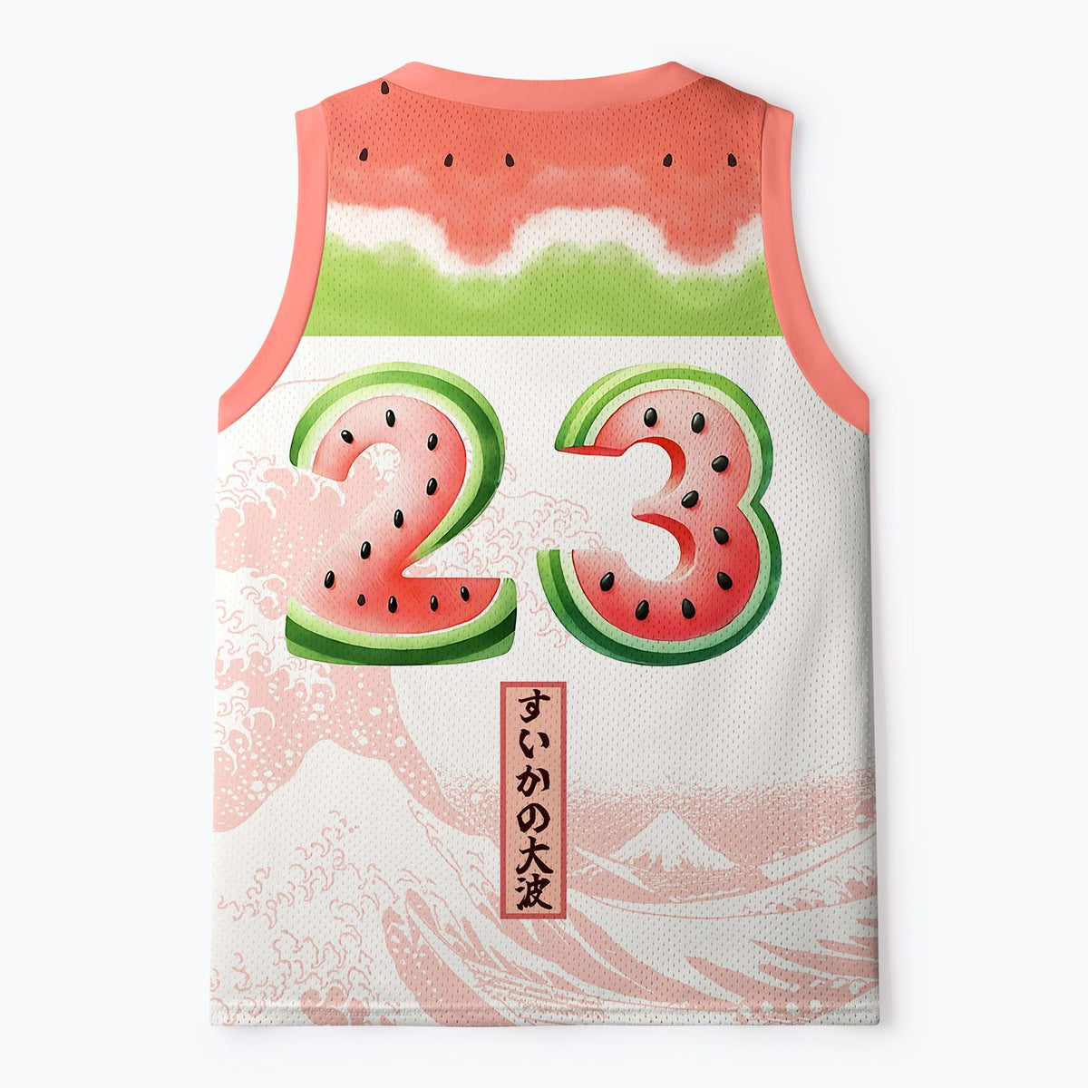Kyoto-Lion Watermelon Wave Summer Ukiyo Art Mesh Tank Top
